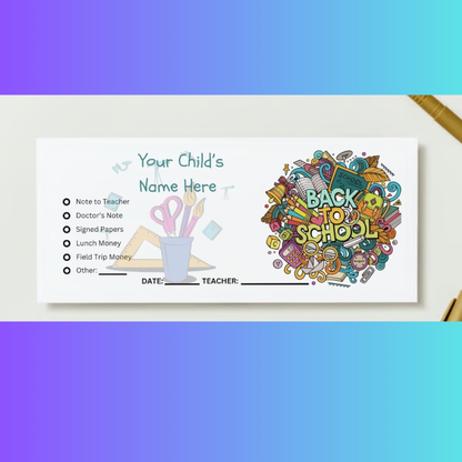 CUSTOM SCHOOL ENVELOPE *EDITABLE DIGITAL DOWNLOAD*